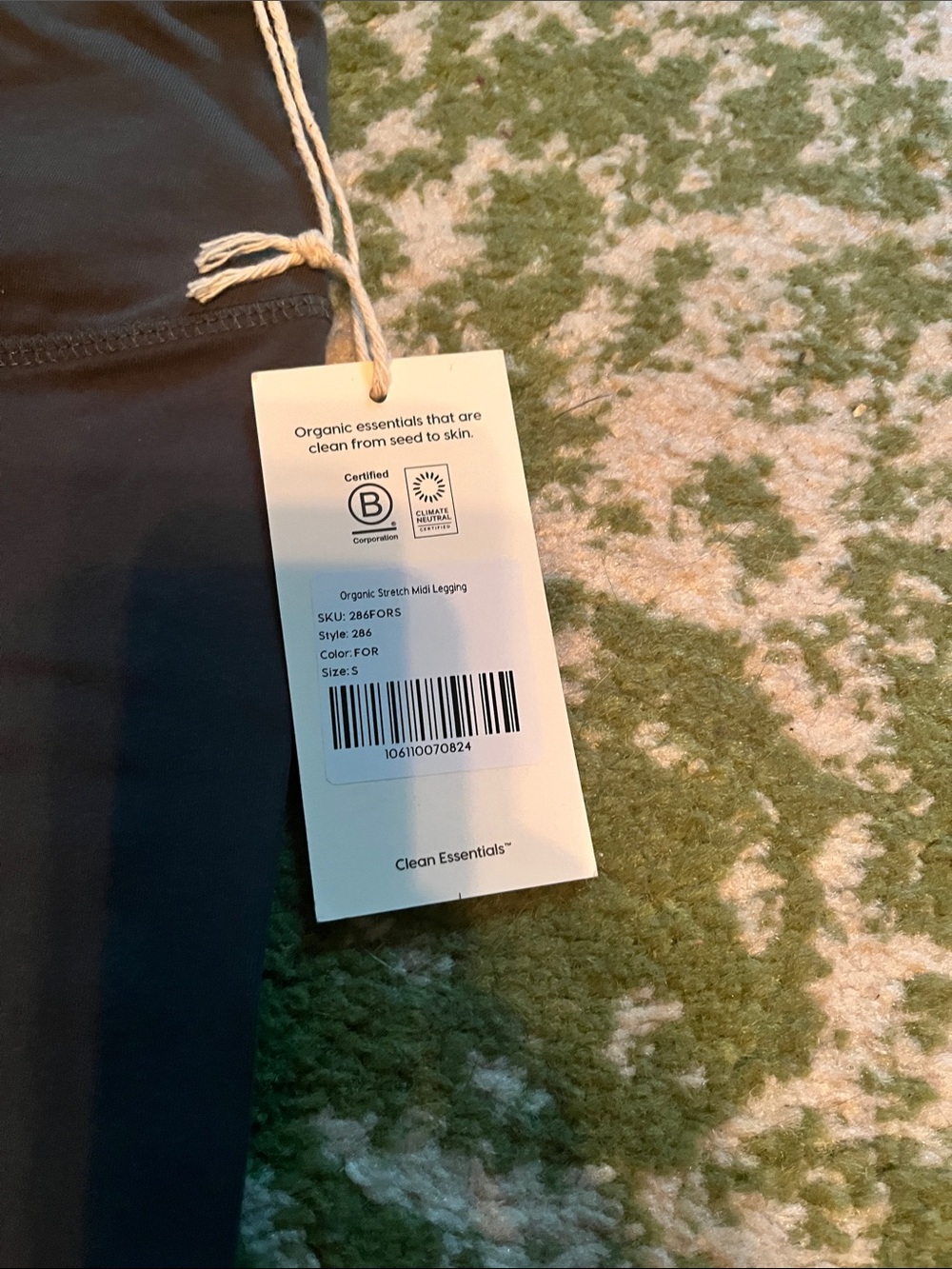 MATE the Label High Rise High Waist Midi Leggings Forest Green Organic - Picture 6 of 9
